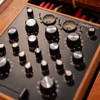 Vintage audio gear with knobs and dials. We buy audio equipment Revilla Grooves and Gear.